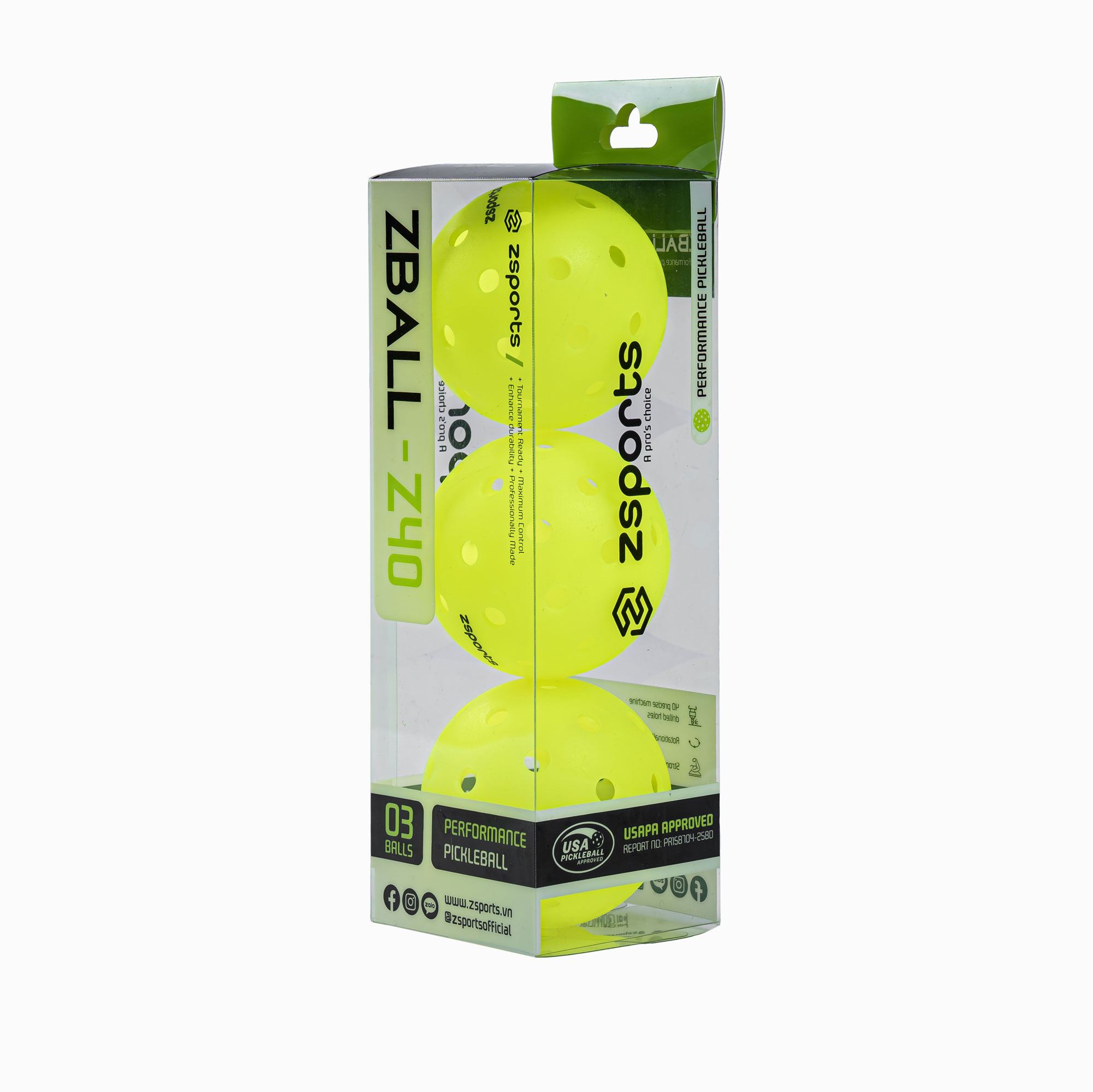 bóng pickleball zsports zball 40
