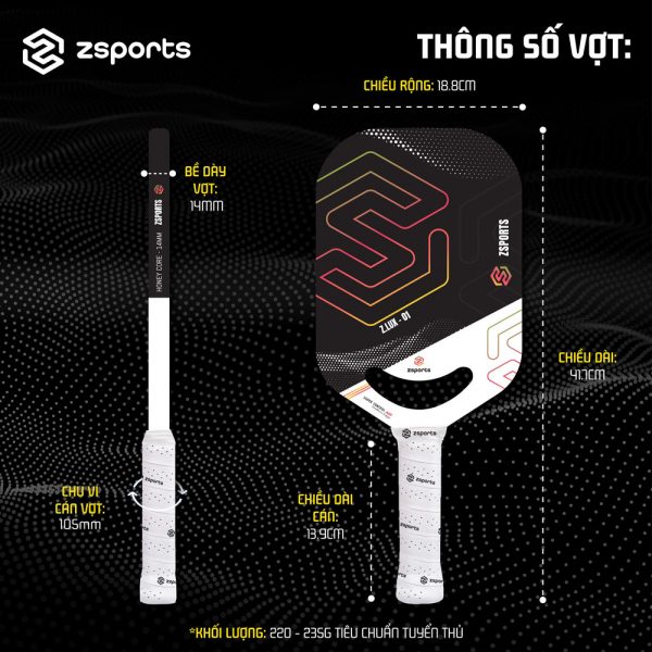 thông số vợt pickleball zsports z01