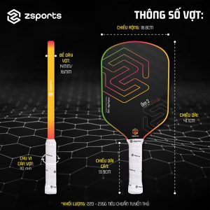 thông số vợt pickleball zsports z02