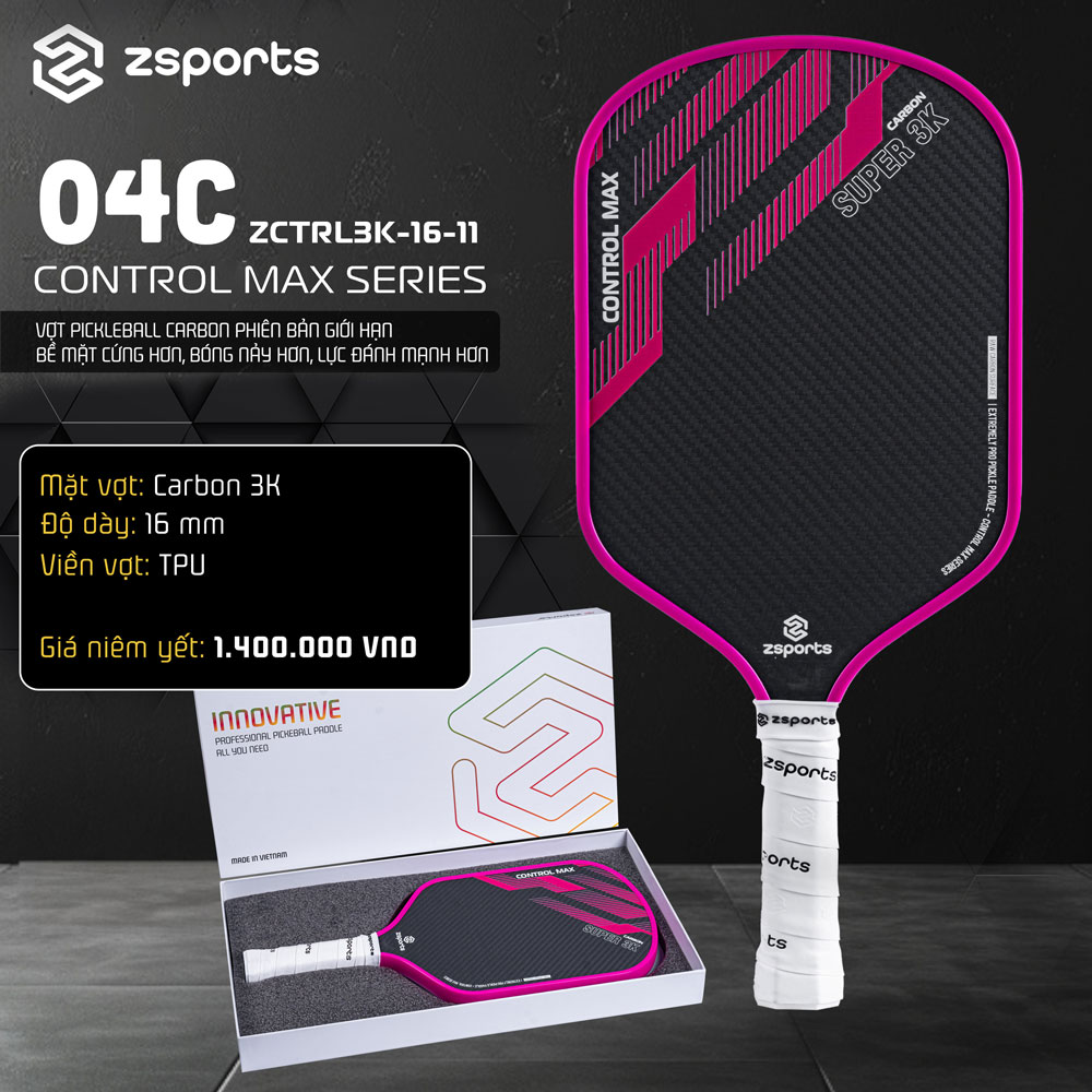 vợt pickleball zsports control max pink
